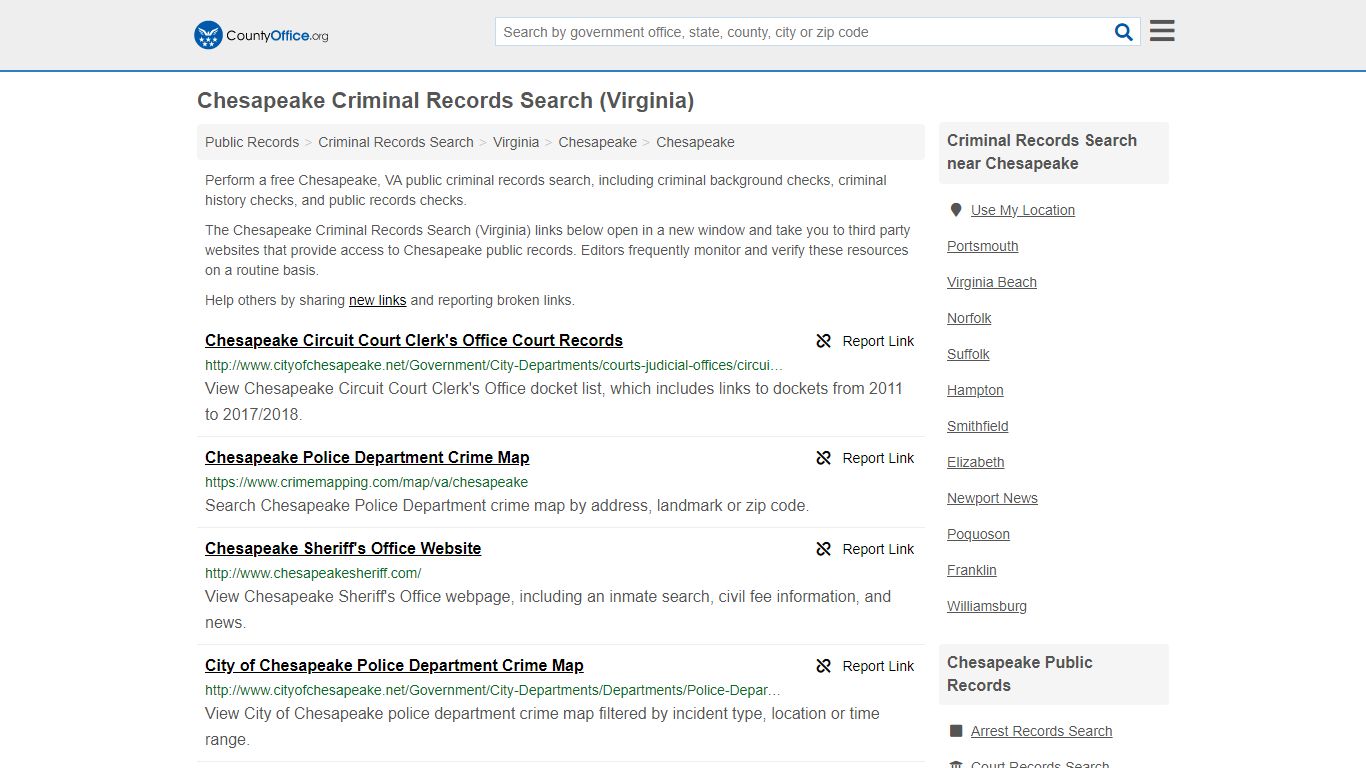 Criminal Records Search - Chesapeake, VA (Arrests, Jails & Most Wanted ...