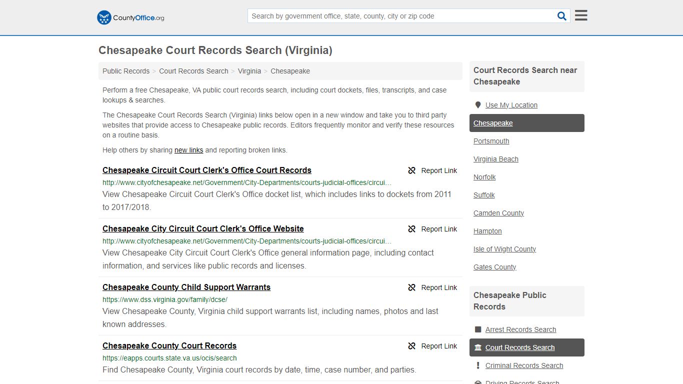 Court Records Search - Chesapeake, VA (Adoptions, Criminal, Child ...